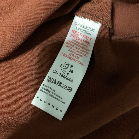 NWOT Topshop Rust/Burnt Orange Long sleeve Top - Picture 8 of 11